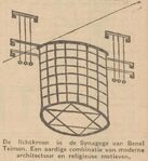 Tekening van de lichtlantaarn in de synagoge.
<br/>
Centraal blad voor Israelieten in Nederland, 1926-02-19